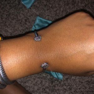 Silver Colorful Glitter Bracelet Cuff